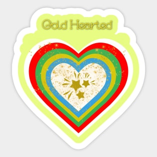 Gold Hearted Sticker